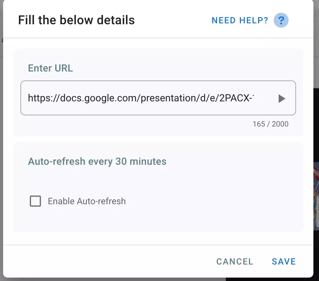google slides auto update - Phần mềm quản lý LCD - VietApps Digital Signage Software