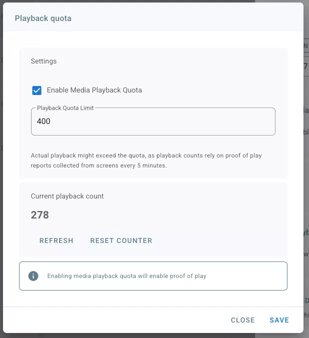 playback quota settings 2 1 - Phần mềm quản lý LCD - VietApps Digital Signage Software