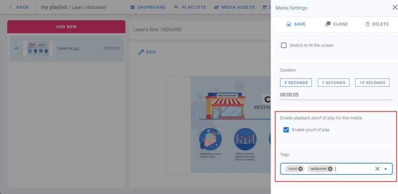 proof of play - Phần mềm quản lý LCD - VietApps Digital Signage Software