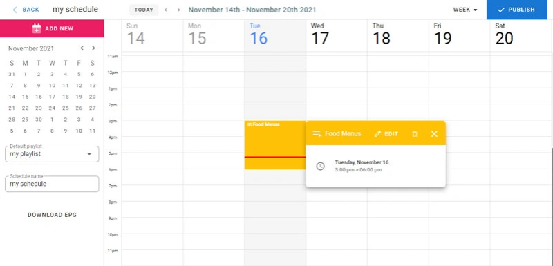 Làm sao tạo lịch phát (Schedule) mới? 6 schedule details - Phần mềm quản lý LCD - VietApps Digital Signage Software